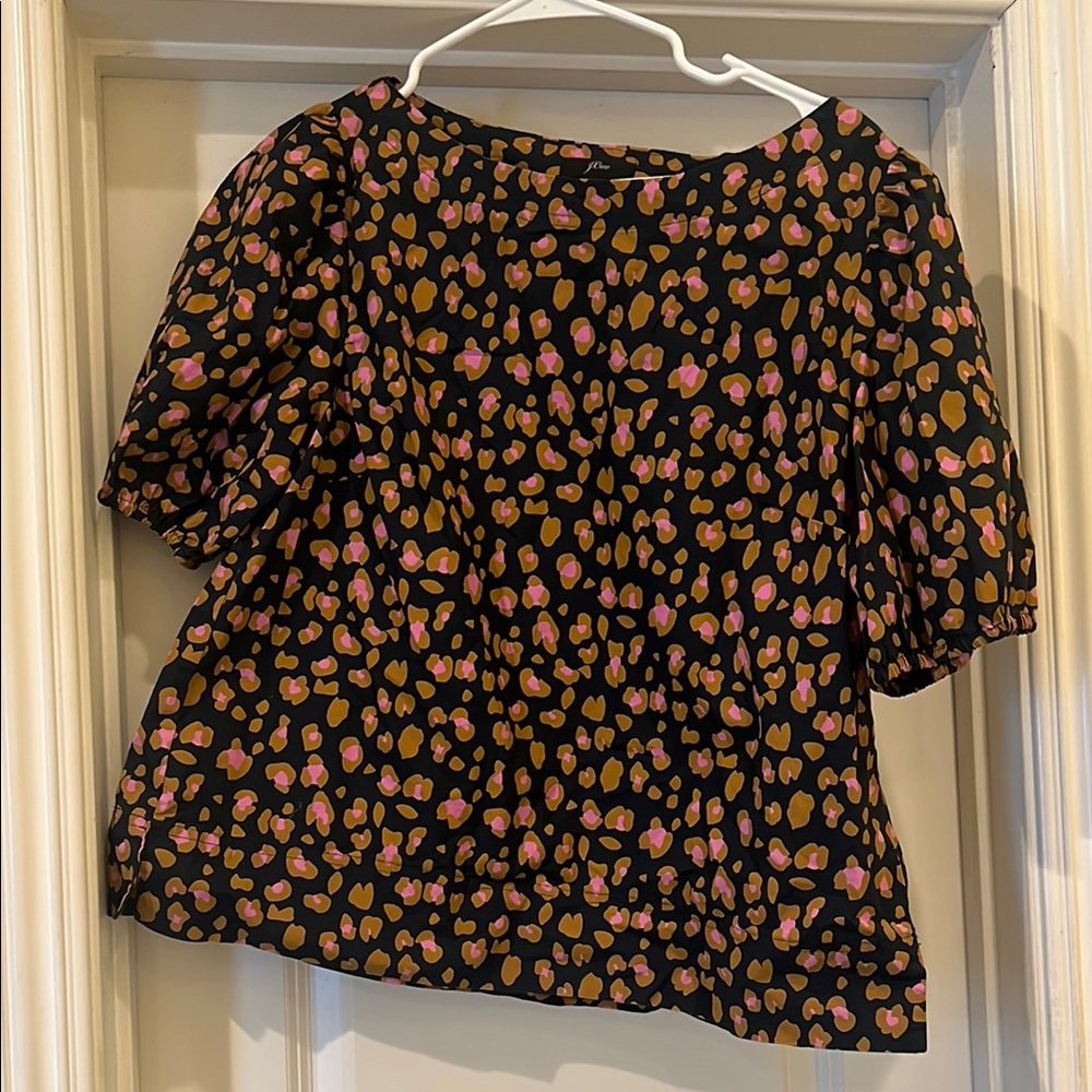 Women's Black and Pink Patterned Top
